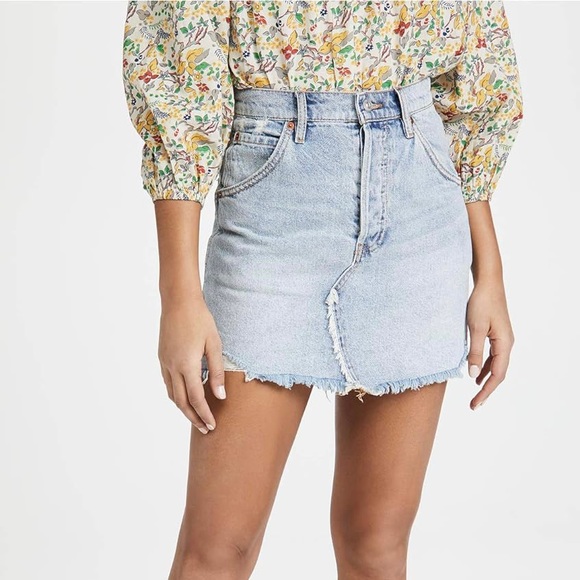 Free People Brea Cutoff Skirt in Mile High Blue Size 26 - Picture 4 of 9